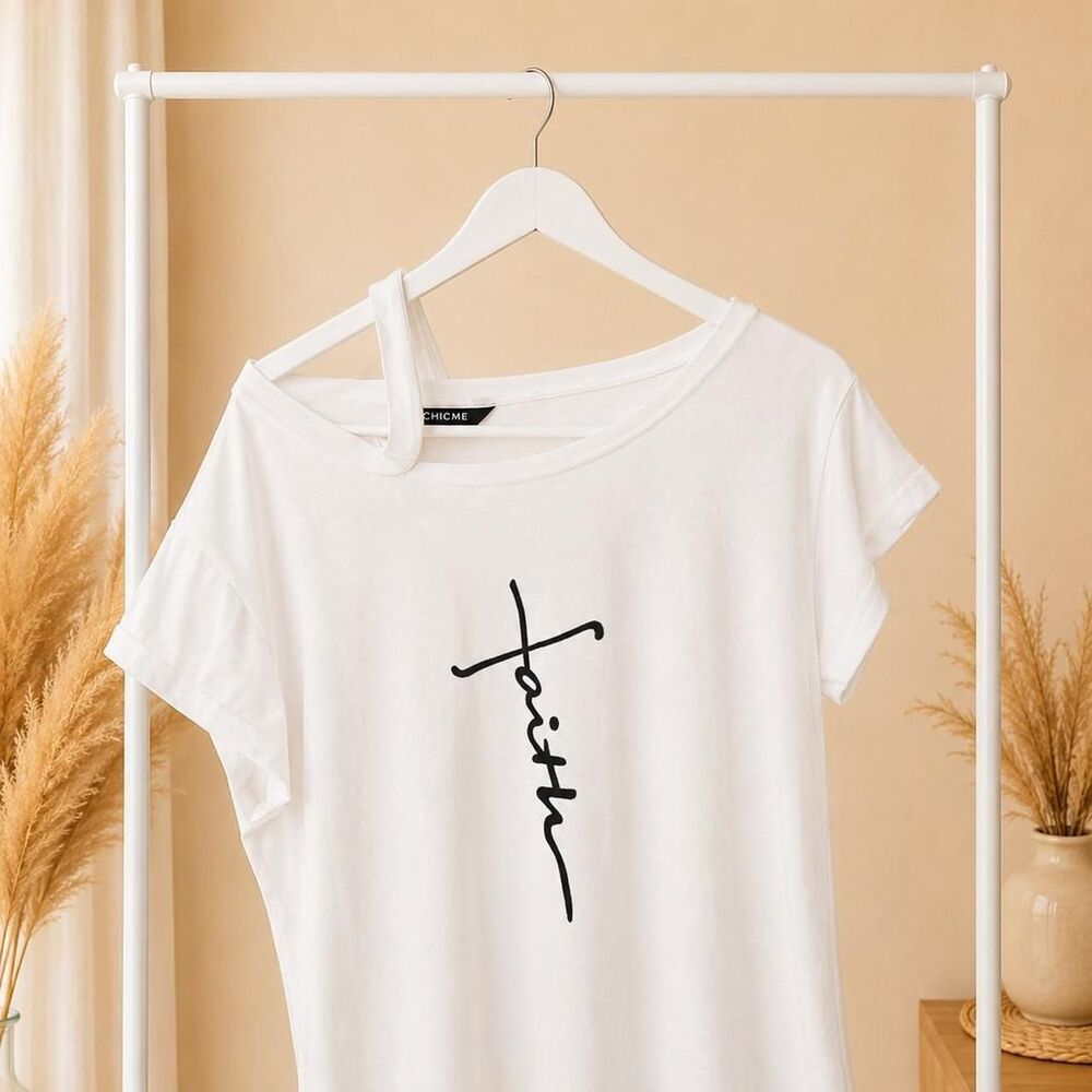 Faith Women's Black and White T-shirt
